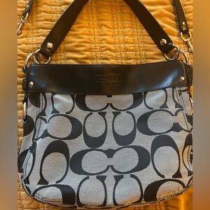 Coach Zoe Convertible Crossbody Hobo Bag - Black and Grey